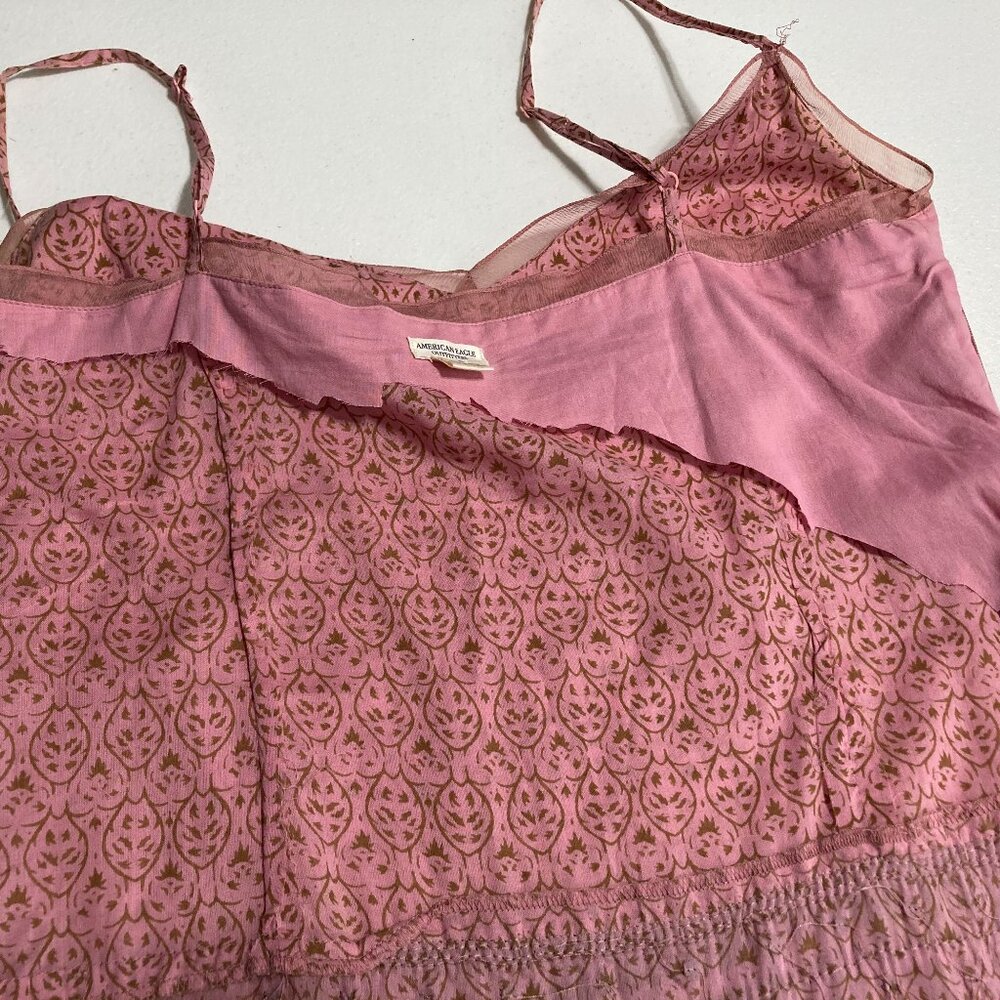 American Eagle Y2K Mini Sweetheart Dress Spaghetti Straps Beaded Pink Size 6 - Picture 12 of 14